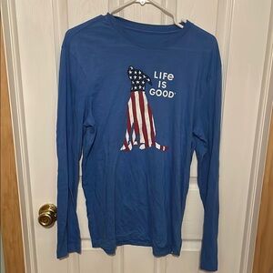 Life is Good Blue Long Sleeve Shirt